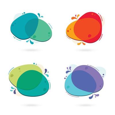 Modern free form abstract banners. Flat design of different colors with text space.
