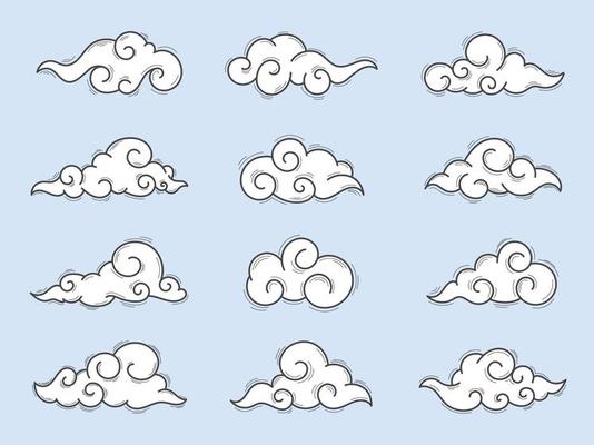 Chinese style clouds freeform and many shape clouds are perfect for your decoration.