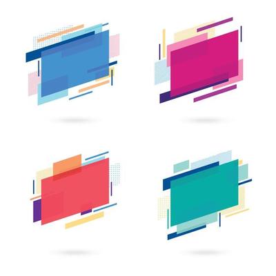 Modern shape abstract banners. Flat design of different colors with text space.
