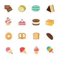 Dessert and sweet color icon set vector