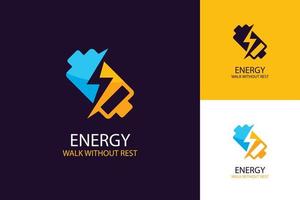 Gradient flat design energy logo template vector