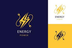 Gradient flat design energy logo template vector