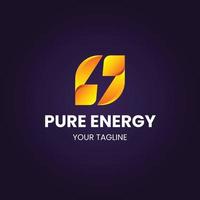 Gradient flat design energy logo template vector