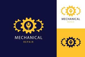 hand drawn mechanical logo template design vector