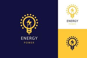 Gradient flat design energy logo template vector