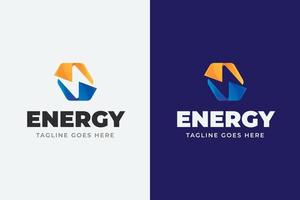 Gradient flat design energy logo template vector