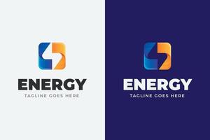 Gradient flat design energy logo template vector