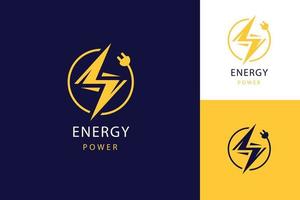 Gradient flat design energy logo template vector