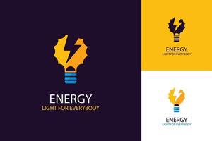 Gradient flat design energy logo template vector