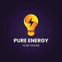 Gradient flat design energy logo template vector