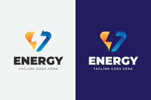 degradado plano diseño energía logo modelo vector