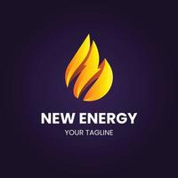 Gradient flat design energy logo template vector