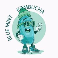 mano dibujado kombucha logo modelo vector