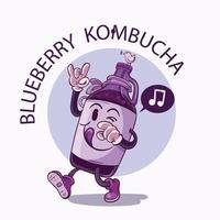 mano dibujado kombucha logo modelo vector