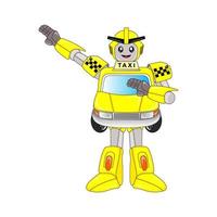 robot taxi character, vector, editable, great for comics, illustrations, coloring books, stickers, posters, websites, printing, t-shirts and more vector