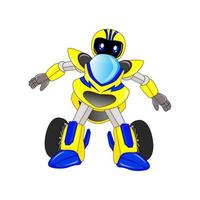 motorcycle robot character, vector, editable, great for comics, illustrations, coloring books, stickers, posters, websites, printing, t-shirts and more vector