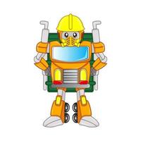 Garbage truck robot character, vector, editable, suitable for comics, illustrations, coloring books, stickers, posters, websites, printing and more vector