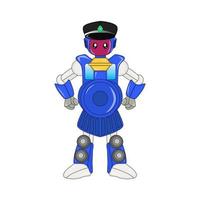 steam train robot character, vector, editable, great for comics, illustrations, coloring books, stickers, posters, websites, printing, t-shirts and more vector