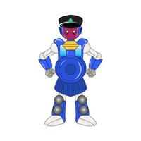 steam train robot character, vector, editable, great for comics, illustrations, coloring books, stickers, posters, websites, printing, t-shirts and more vector