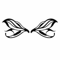 Tribal Fairy Wings Logo. Tattoo Design. Stencil Vector Illustration.