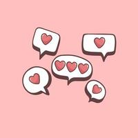 Love Heart Bubble Speech Symbol Icon. Valentine Vector Illustration.