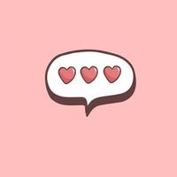 Love Heart Bubble Speech Symbol Icon. Valentine Vector Illustration.