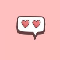 Love Heart Bubble Speech Symbol Icon. Valentine Vector Illustration.