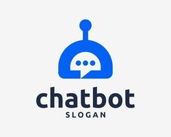 Chat Bot Service Assistant Support Smart AI Talk Message Simple Minimal Modern Vector Logo Design