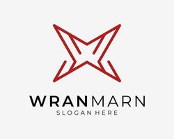 Letter MW WM Initials Symmetry Balance Line Art Linear Simple Minimalist Monogram Vector Logo Design