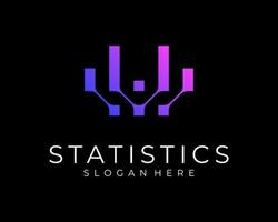 Statistic Chart Analysis Strategy Banking Link Connection Digital Connect Network Vector Logo Design