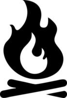 bonfire silhouette icon design vector