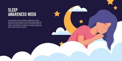Sleep Awareness Week background. vector