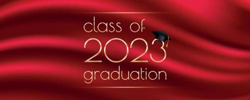 Class of 2023 graduation text design for cards, invitations or banner vector