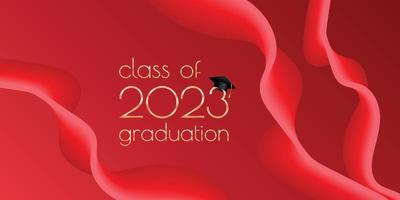 diseño de texto de graduación de la clase 2023 para tarjetas, invitaciones o pancartas vector