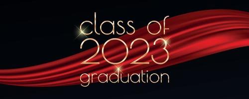 Class of 2023 graduation text design for cards, invitations or banner vector