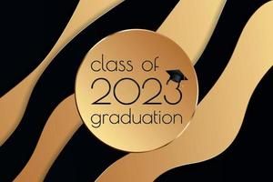 Class of 2023 graduation text design for cards, invitations or banner vector