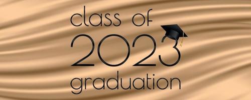 Class of 2023 graduation text design for cards, invitations or banner vector