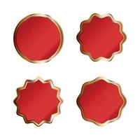 Set of red premium label, badge or tag vector