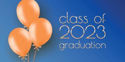 Class of 2023 graduation text design for cards, invitations or banner vector