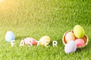 Easter eggs with sunligth photo