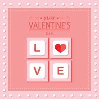Happy Valentines day card. Pieces matched jigsaw with heart shape. vector