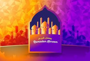 Ramadan Kareem design. on color background for Holy month Ramadan celebration. Calligraphy mean Ramadan Kareem vector