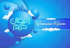 Ramadan Kareem design. on color background for Holy month Ramadan celebration. Calligraphy mean Ramadan Kareem vector