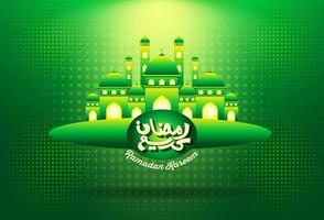Ramadan Kareem design. on color background for Holy month Ramadan celebration. Calligraphy mean Ramadan Kareem vector