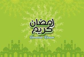 Ramadan Kareem design. on color background for Holy month Ramadan celebration. Calligraphy mean Ramadan Kareem vector