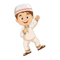 Vector happy muslim boy  cartoon