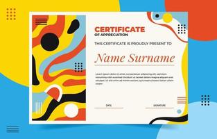 Abstract Creative Certificate with Colorful Concept vector