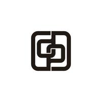 letter dp square linked chain logo vector