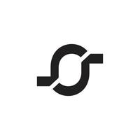 abstract letter rj simple geometric slice logo vector