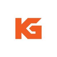 abstract letter kg simple geometric logo vector